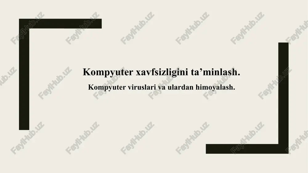 kompyuter virusi — PPTX