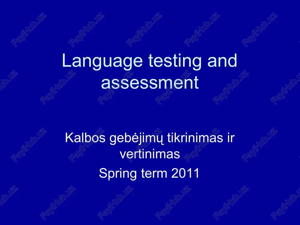 language testing and assessment — PPT
