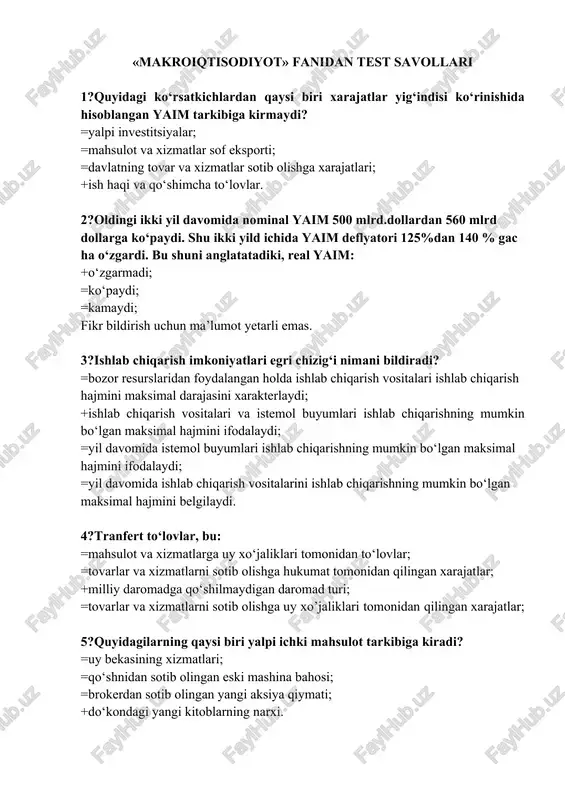 makroiqtisodiyot fani — DOCX
