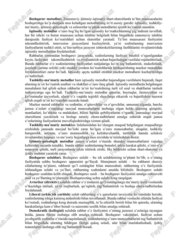 boshqaruv metodlari — DOCX