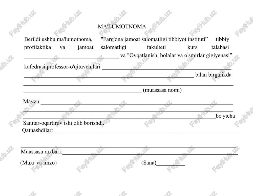 ma'lumotnoma — DOCX