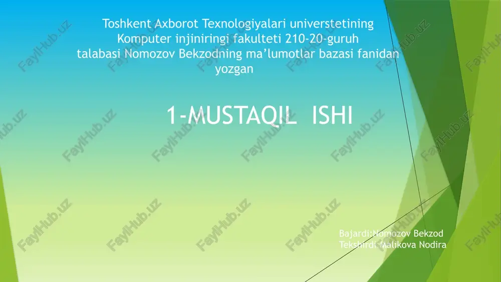 tuman ma’lumotlar bazasi — PPTX