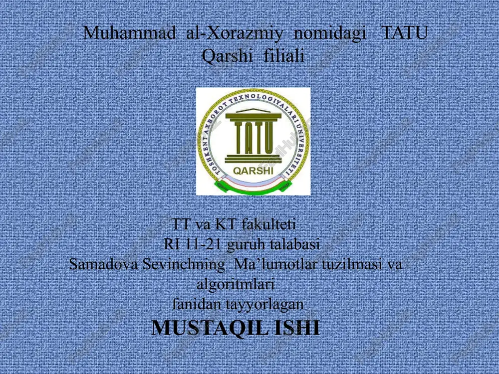 ma’lumotlarning nochiziqiy tuzilmasi — PPTX