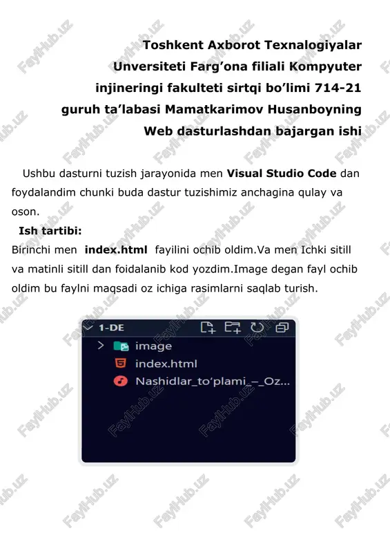 web dasturlash — DOCX