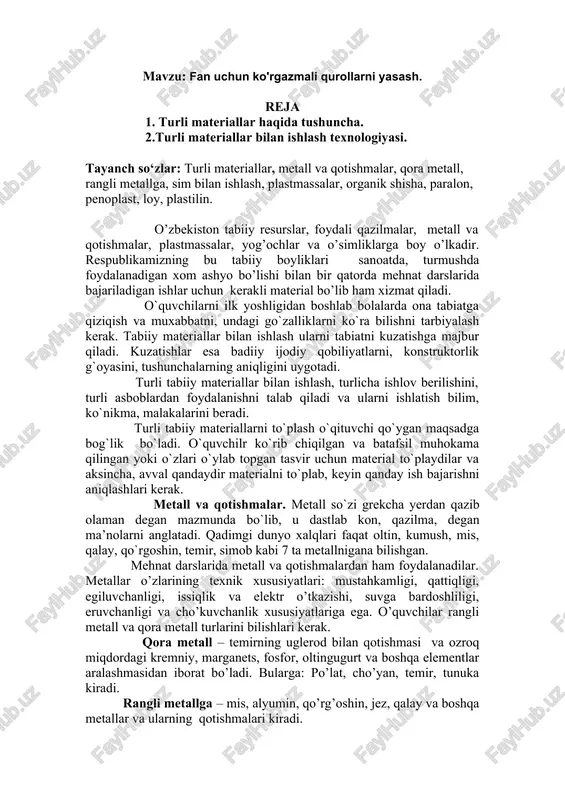 turli materiallar bilan ishlash — DOCX