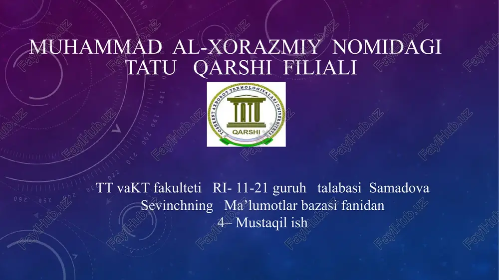 tranzaksiyalarni boshqarish — PPTX