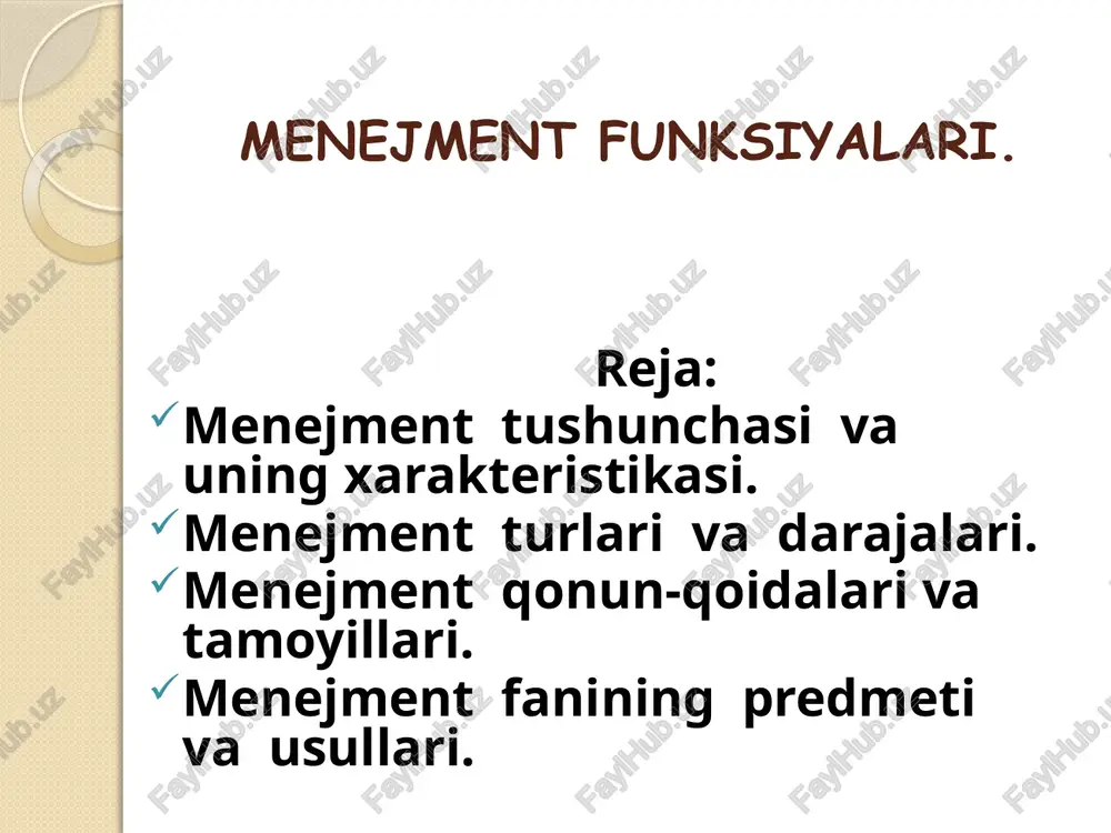 menejment funksiyalari — PPTX