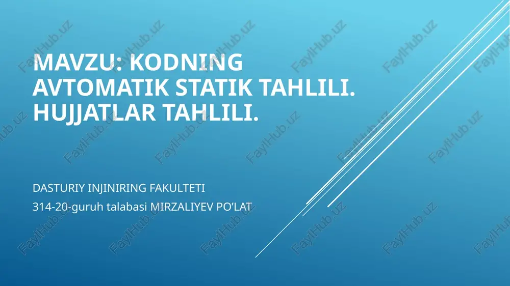 kodning avtomatik statik tahlili — PPTX
