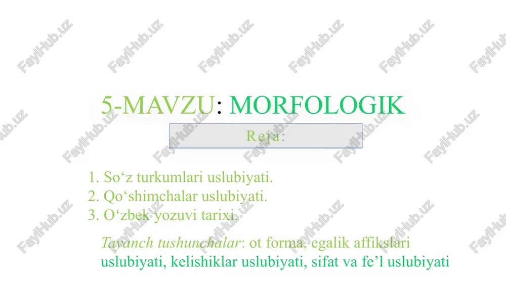 morfologik uslubiyat — PPTX