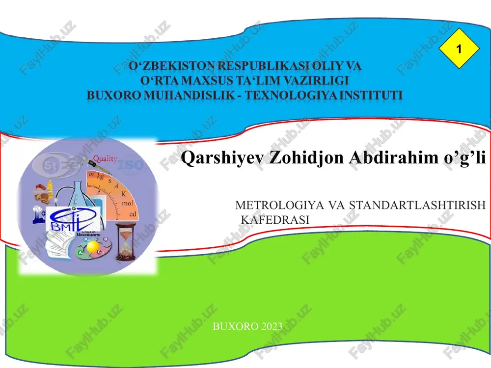 metrologiya, standartlashtirish va sertifikatlashtirish — PPT