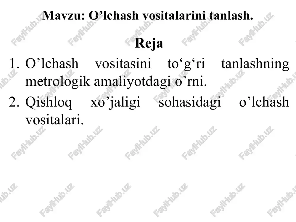 oʼlchashvositalarinitanlash — PPTX