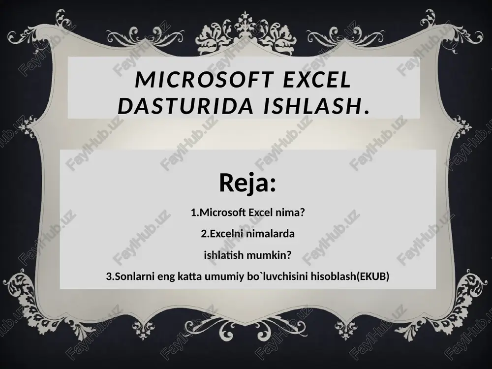 microsoft excel — PPTX