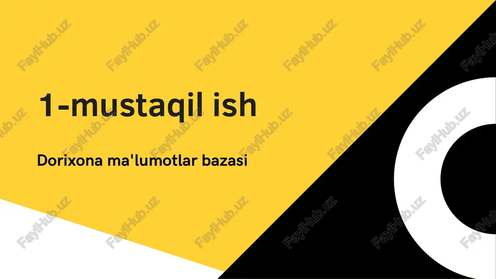 apteka va tumanlar — PPTX