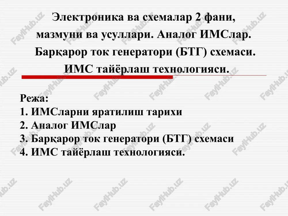 elektronika va sxemalar 2 — PPT