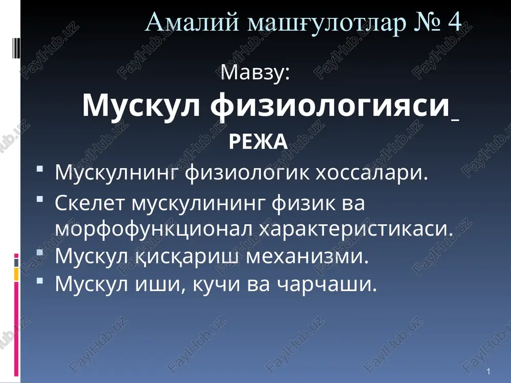 amaliy mashg'ulotlar № 4 — PPT