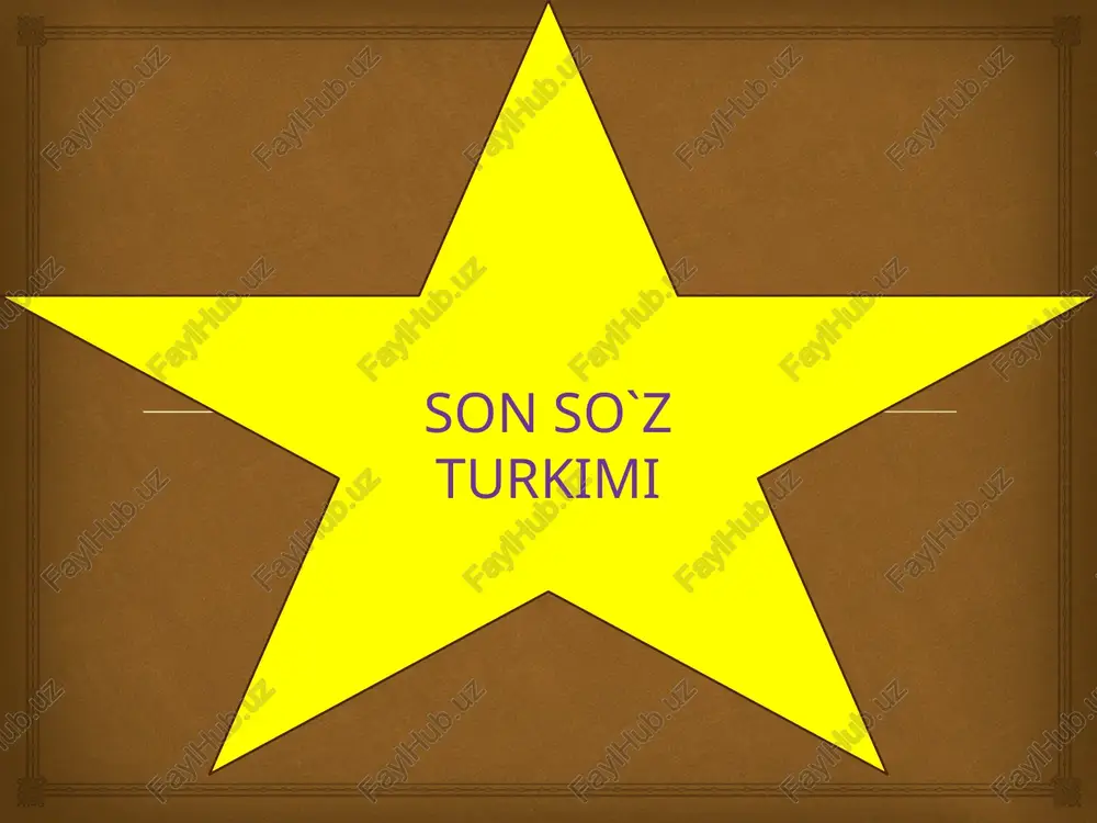 son so`z turkimi — PPTX
