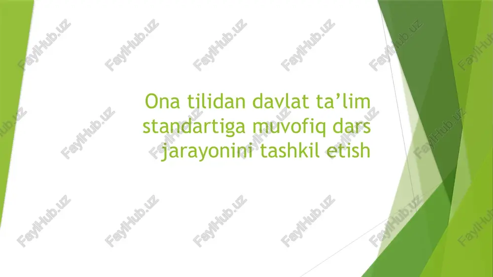 ona tilida dars jarayonini tashkil etish — PPTX