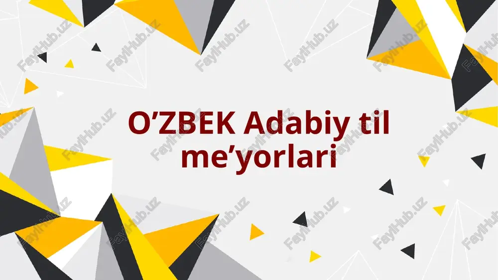 o’zbek adabiy til me’yorlari — PPTX