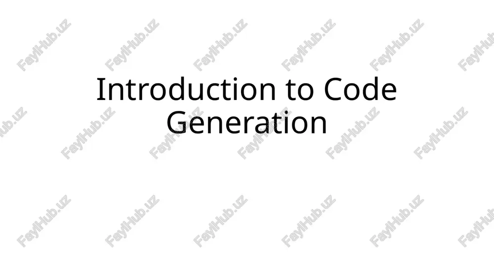 introduction to code generation — PPTX