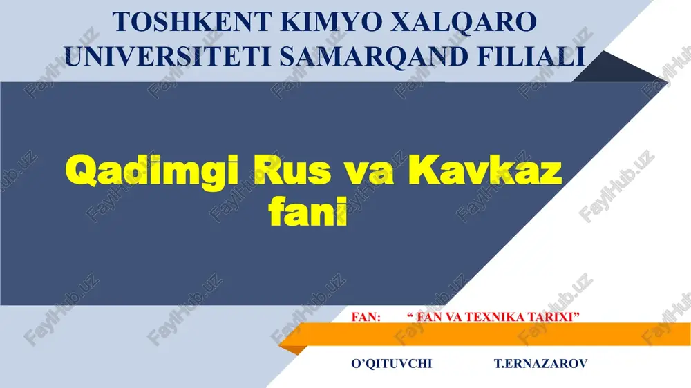 qadimgi rus va kavkaz fani — PPTX