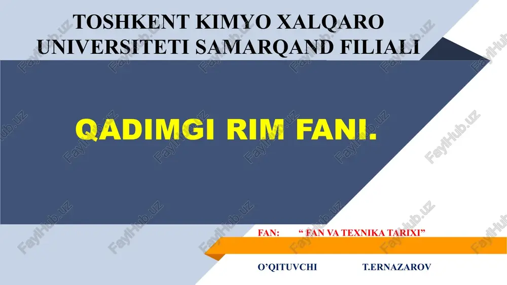 qadimgi rim fani — PPTX