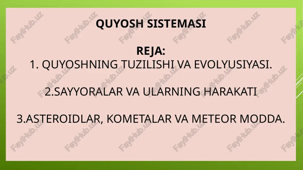 quyosh sistemasi — PPTX