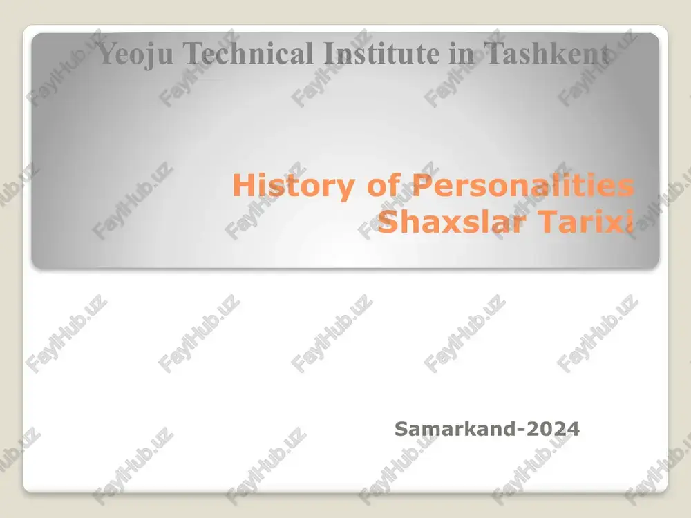 shaxslar tarixi — PPTX