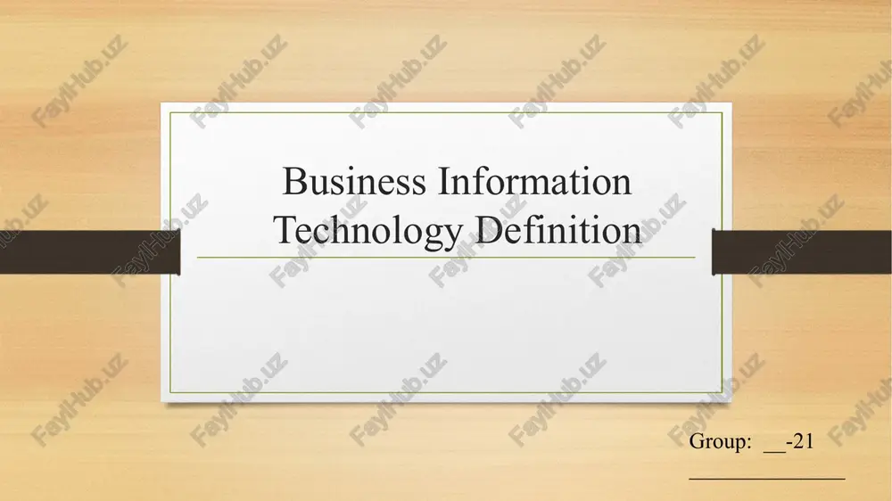 business information technology definition — PPTX