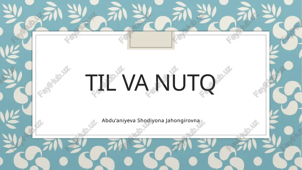 til va nutq — PPTX