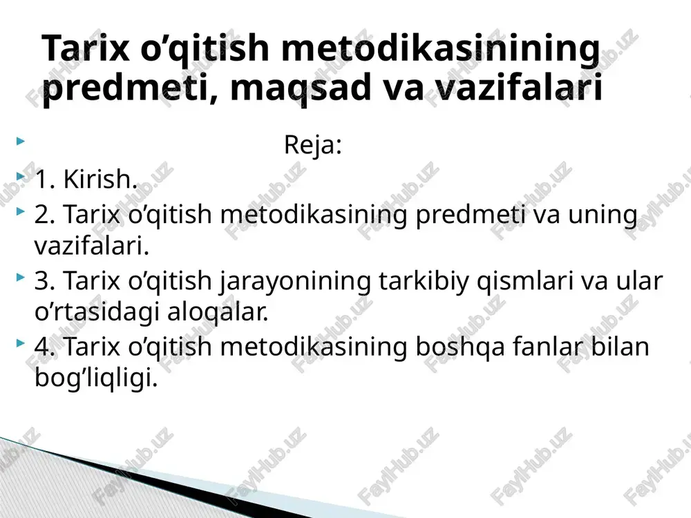 tarixo’qitish metodikasi — PPTX