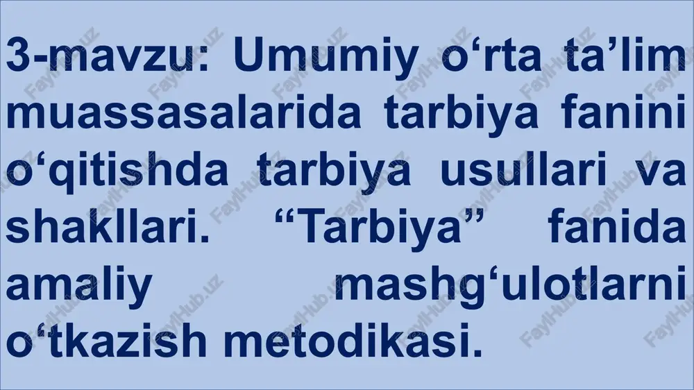 tarbiya metodi — PPTX