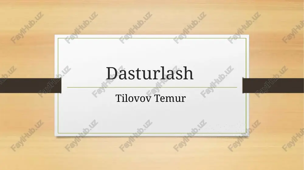 dasturlash — PPTX