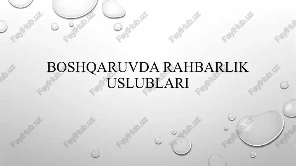 boshqaruvdarahbarlikuslublari — PPTX