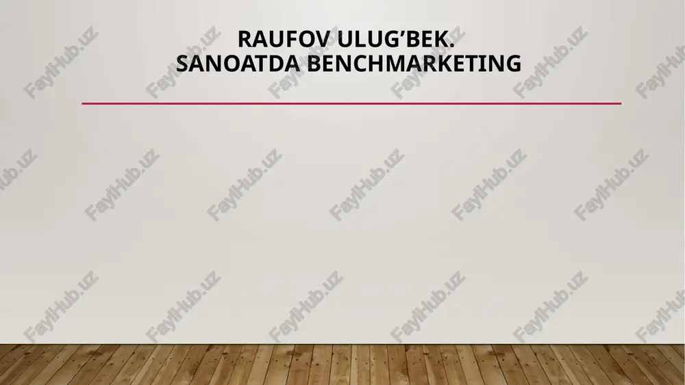 sanoatda benchmarketing — PPTX