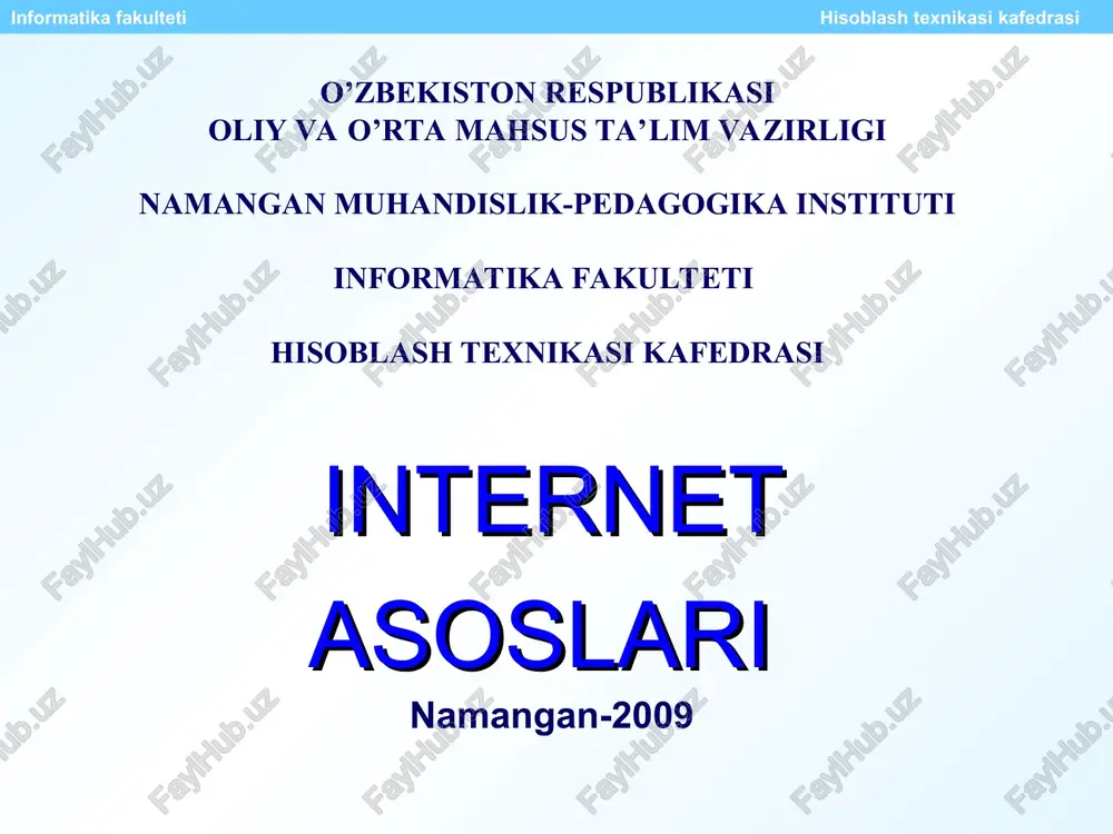 internet asoslari — PPT