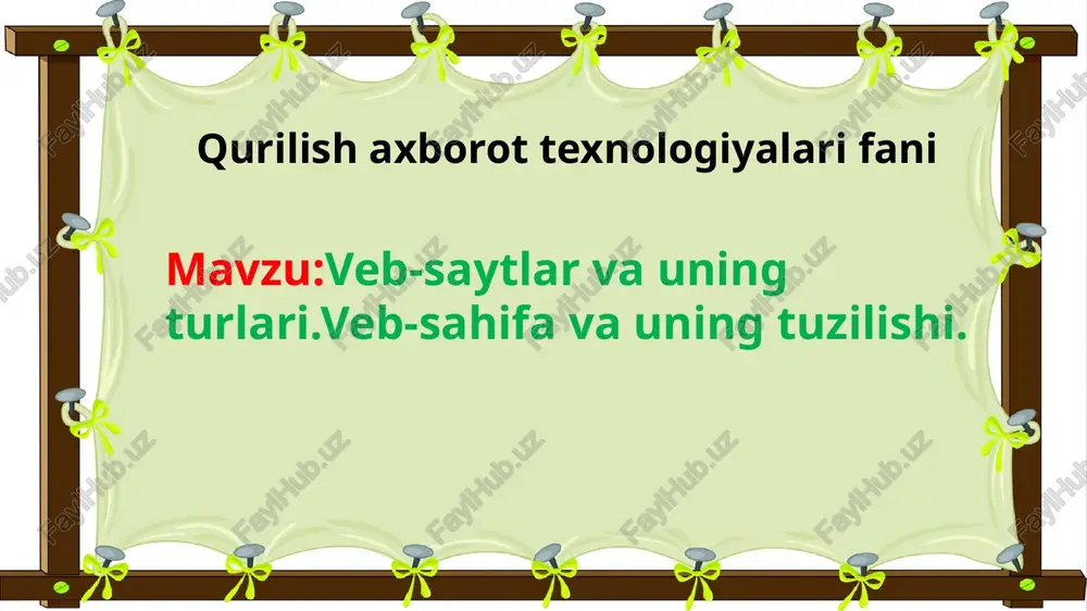 veb-sahifa va uning tuzilishi — PPTX
