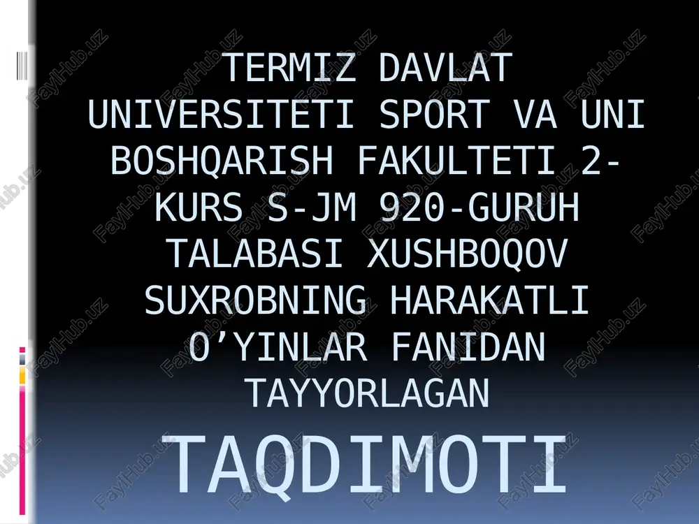 basketbol o’yini tarixi va uning rivijlanishi — PPTX