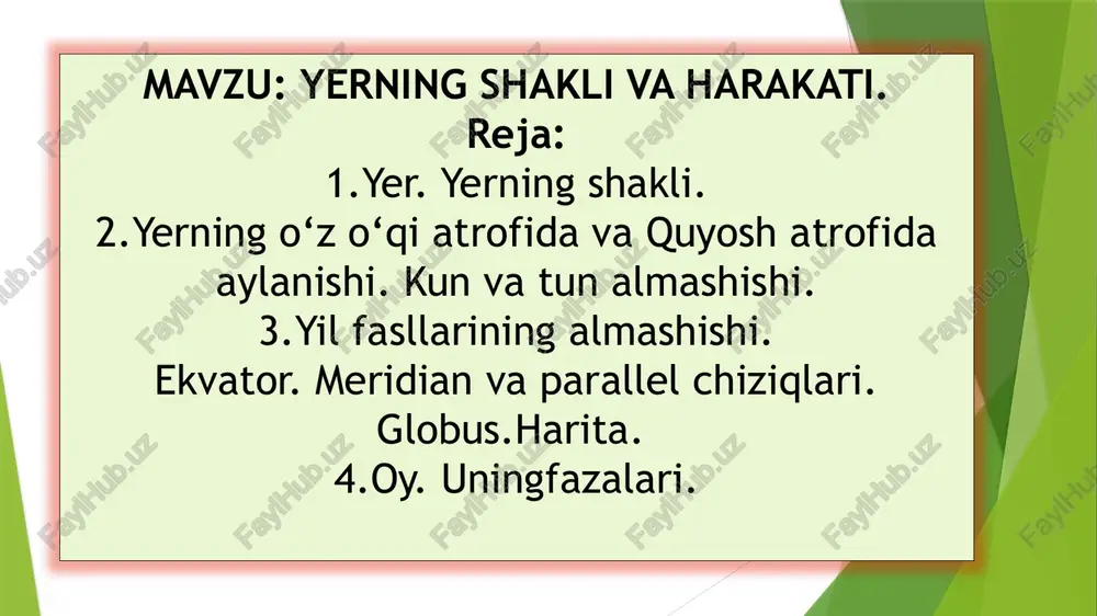 yerningshakli va harakati — PPTX