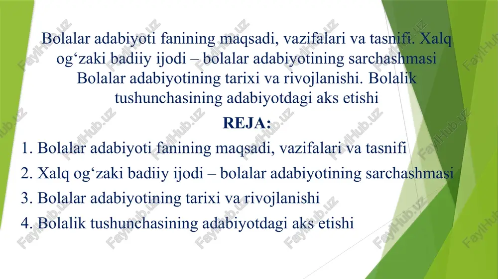 bolalar adabiyoti — PPTX