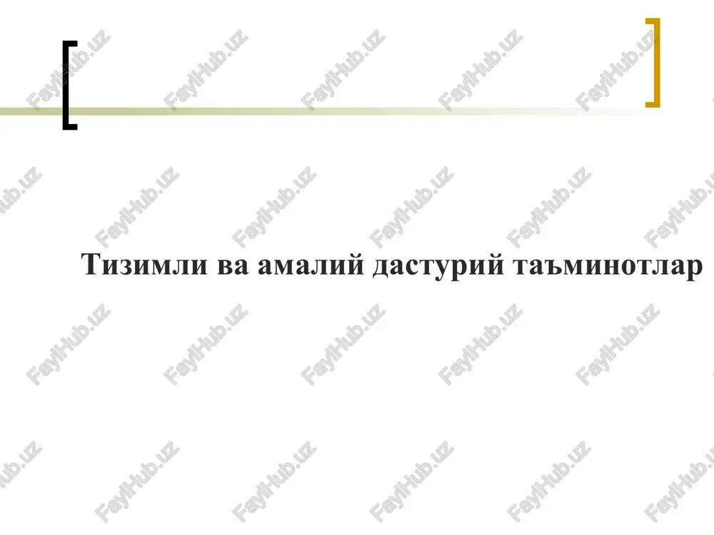 tizimli va amaliy dasturiy ta'minotlar — PPT