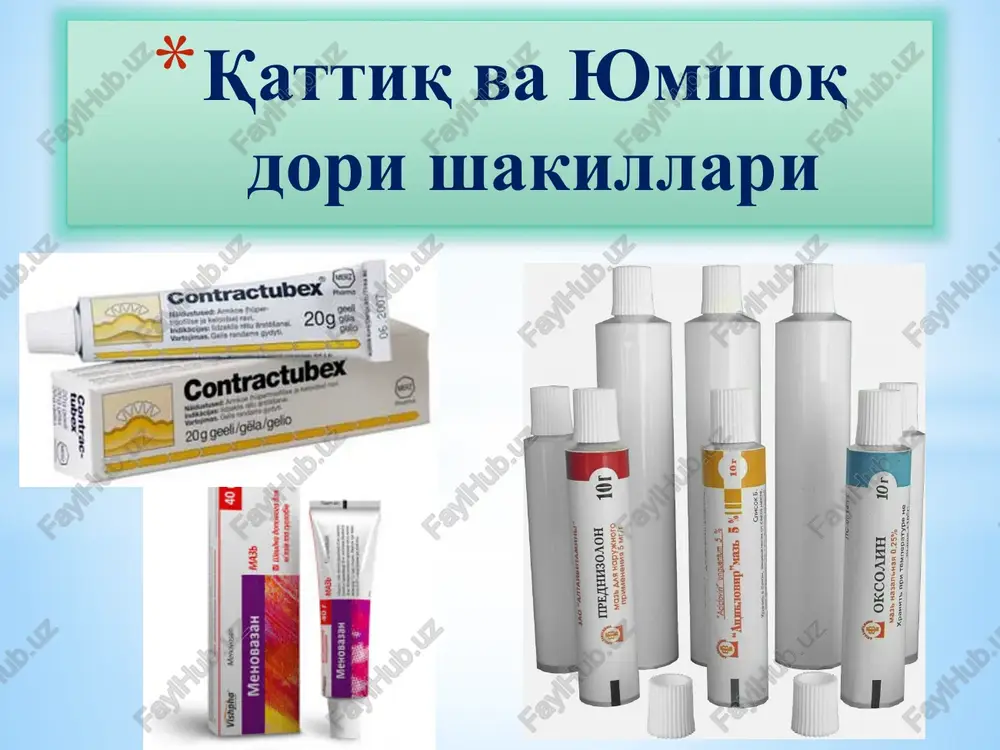 qattiq dori shakllari — PPTX