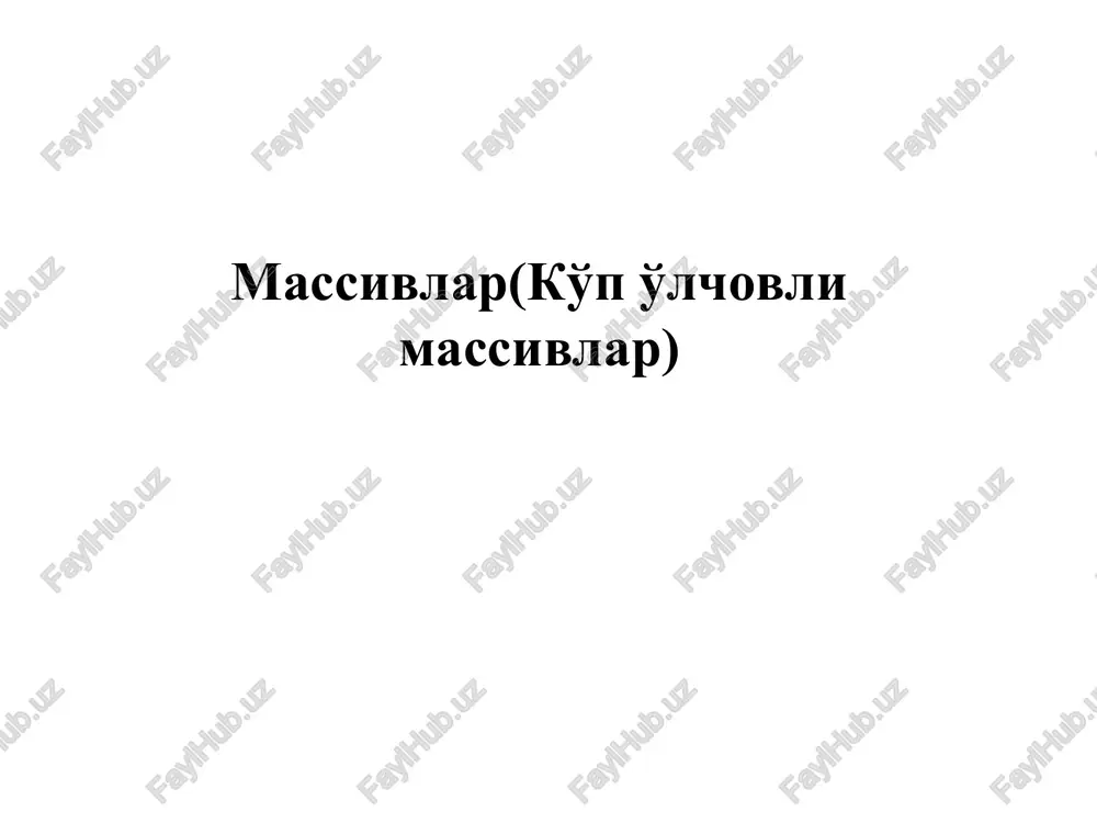 matritsalar — PPT