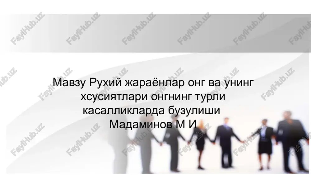 ruhiy kasalliklar — PPTX