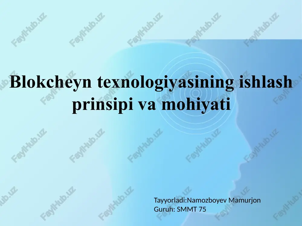 blokcheyn texnologiyasi — PPTX