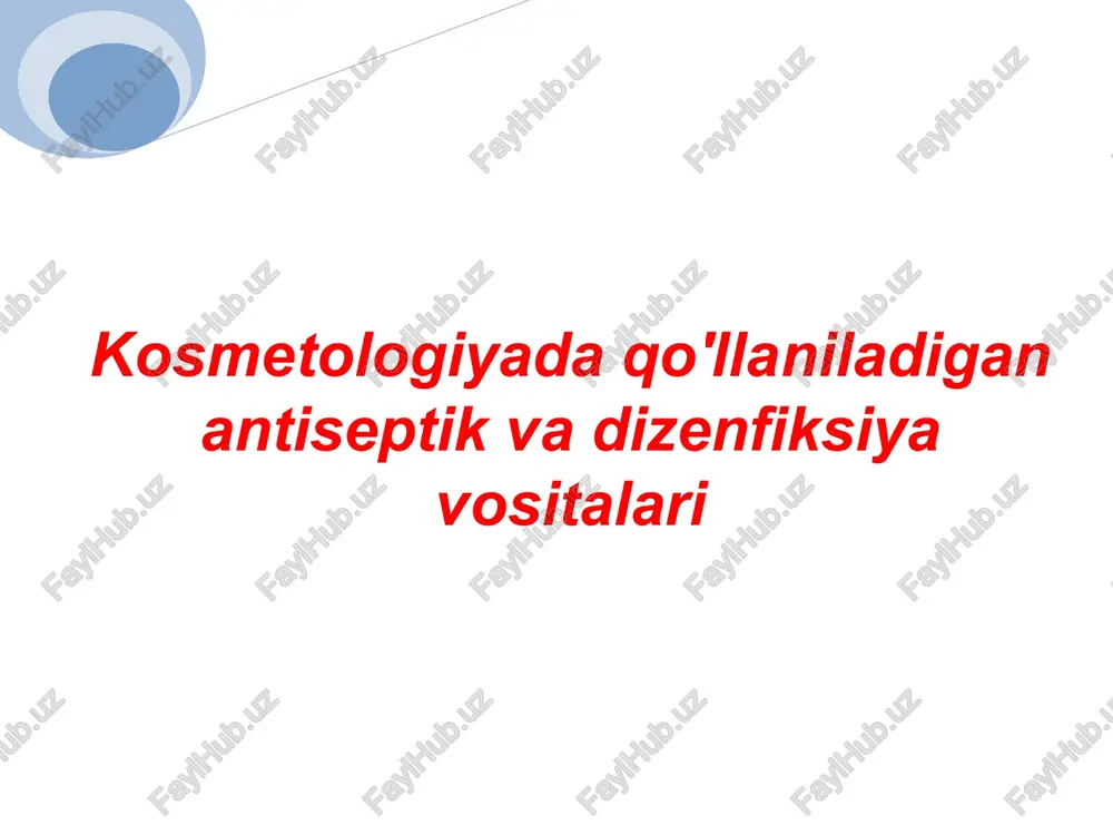 professional dezinfektsiyalash mahsulotlar — PPTX
