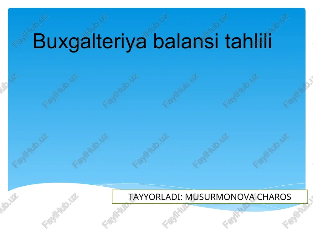 buxgalteriya balansi tahlili — PPT