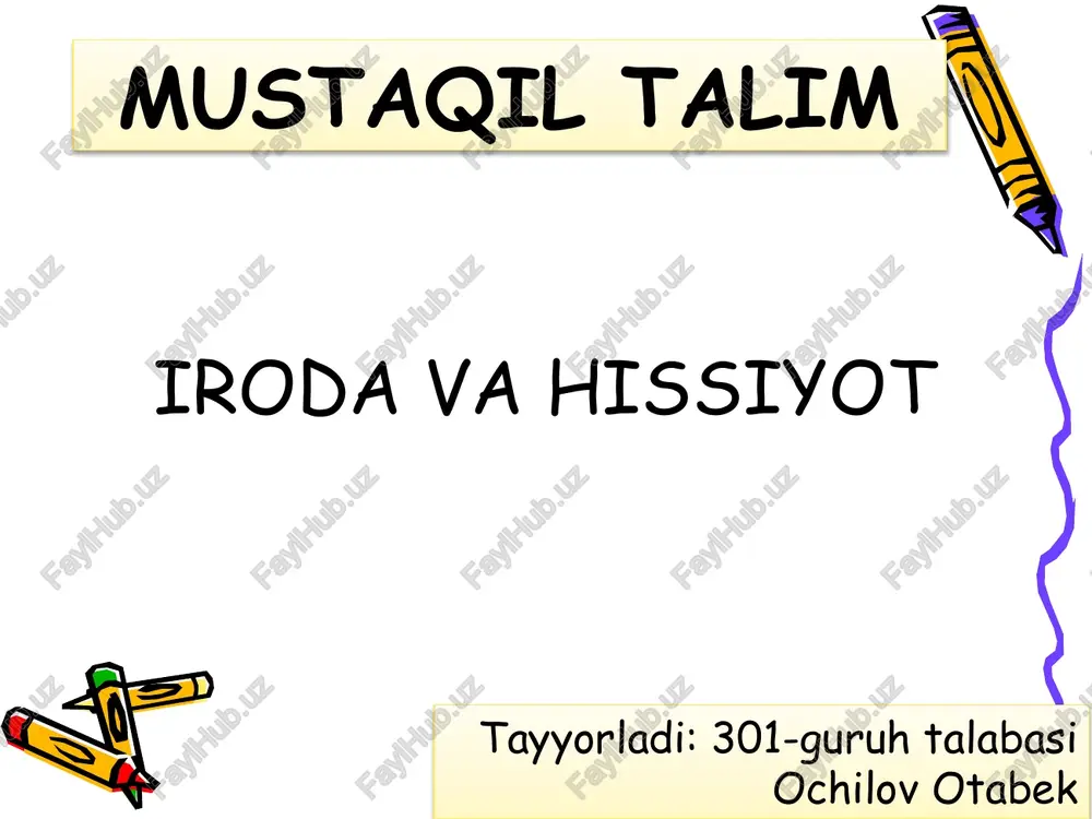 iroda va hissiyot — PPTX