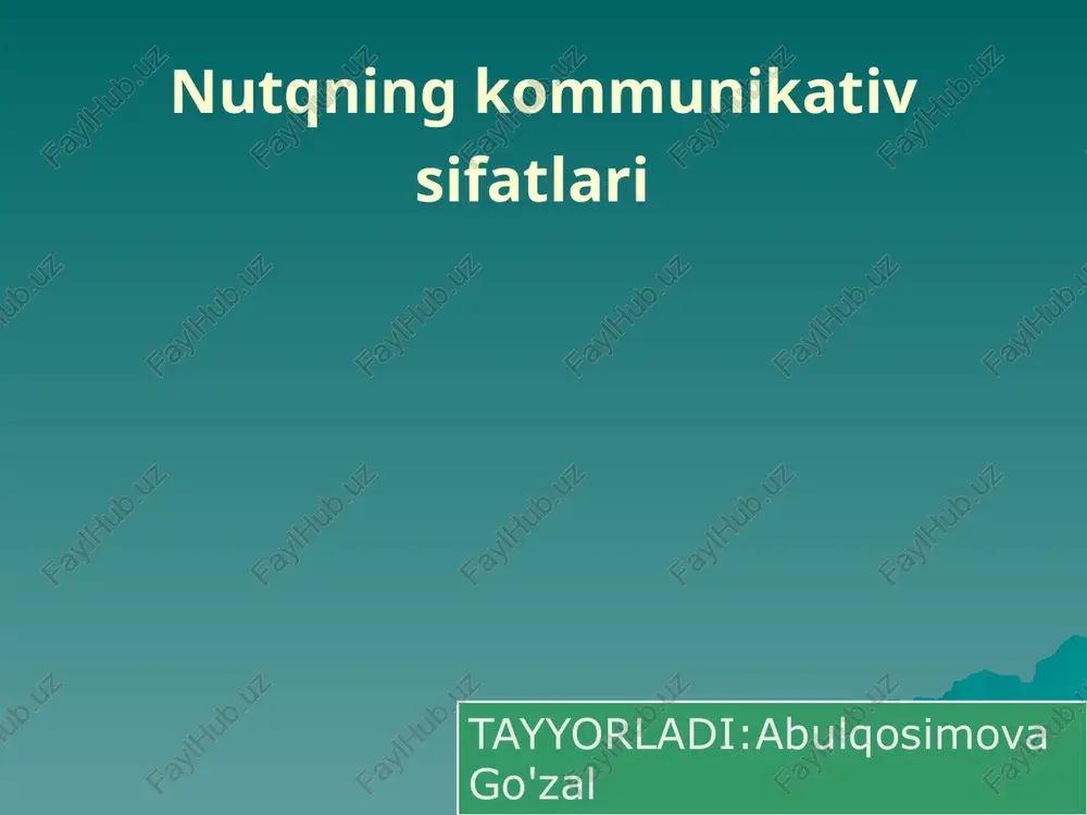 nutqning kommunikativ sifatlari — PPTX
