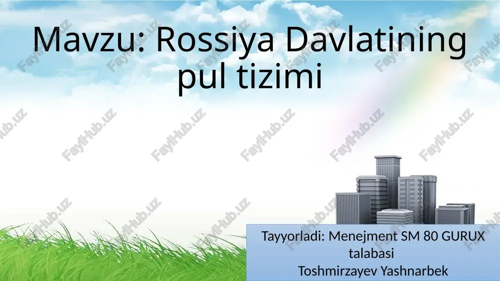 rossiya davlatining pultizimi — PPTX