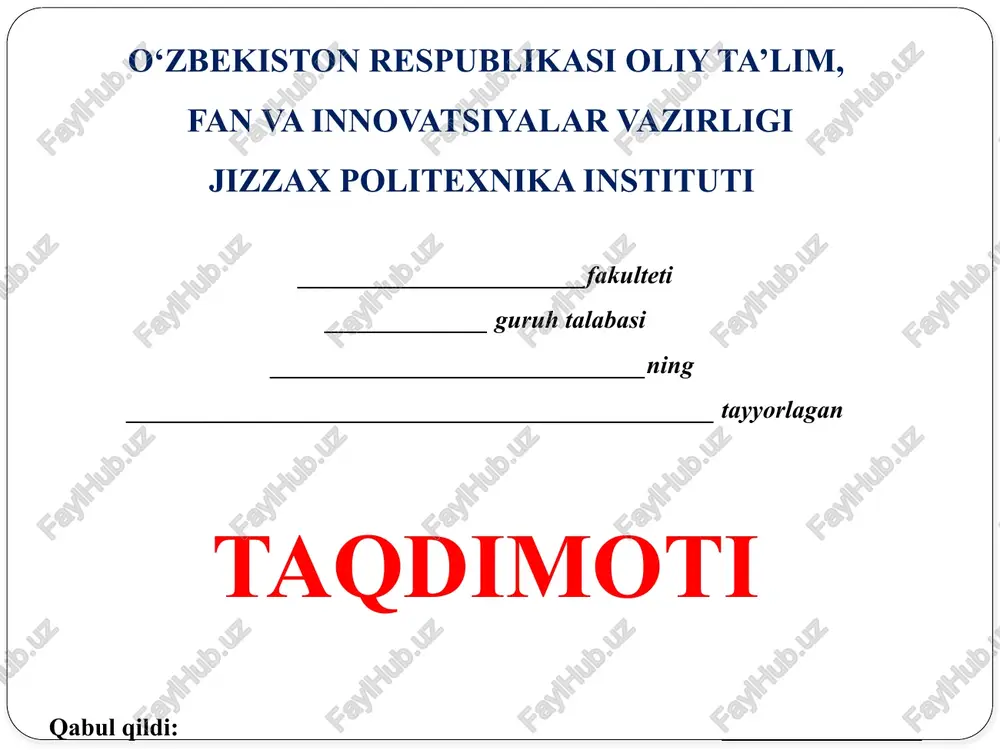 svetoforning ishlash rejimlarini hisoblash — PPTX